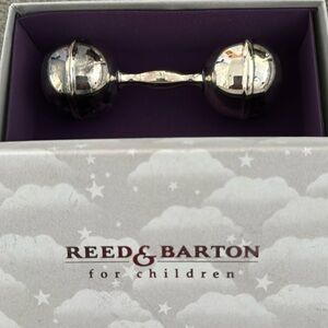 Reed and Barton Silver plate baby rattle by Reed and Barton
